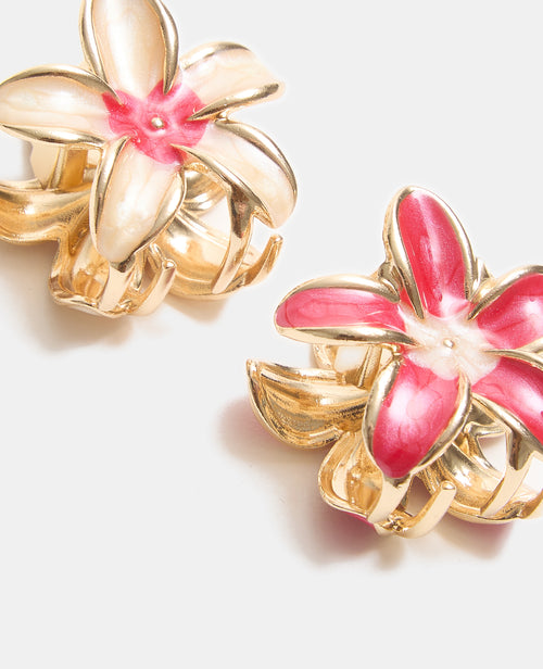 Lot de 6 petites pinces crocodiles fleur de tiaré - PIMKIE - 3