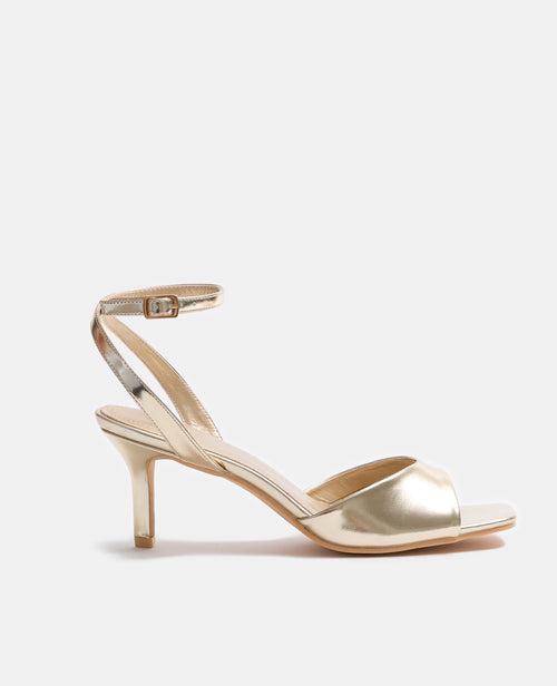 Paire de sandales à talon en simili doré - PIMKIE - 1
