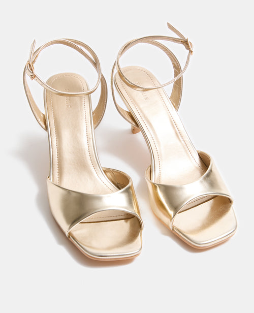 Paire de sandales à talon en simili doré - PIMKIE - 2