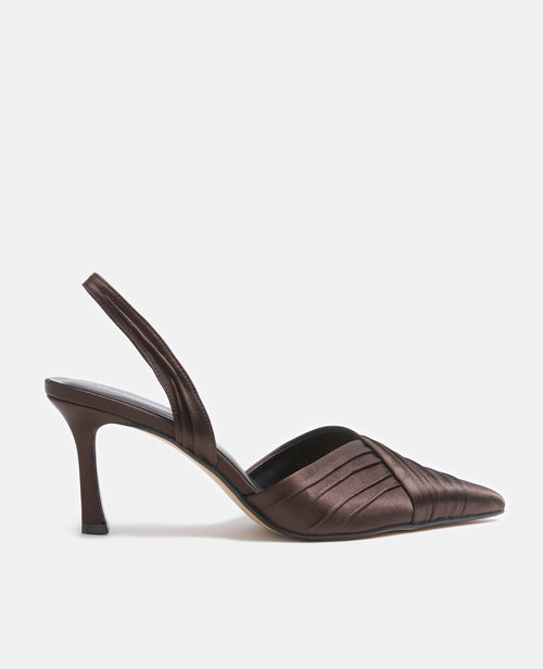 Paire de sandales bouts pointus en satin drapé - PIMKIE - 1
