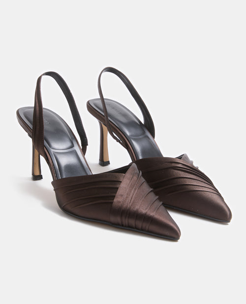 Paire de sandales bouts pointus en satin drapé - PIMKIE - 2