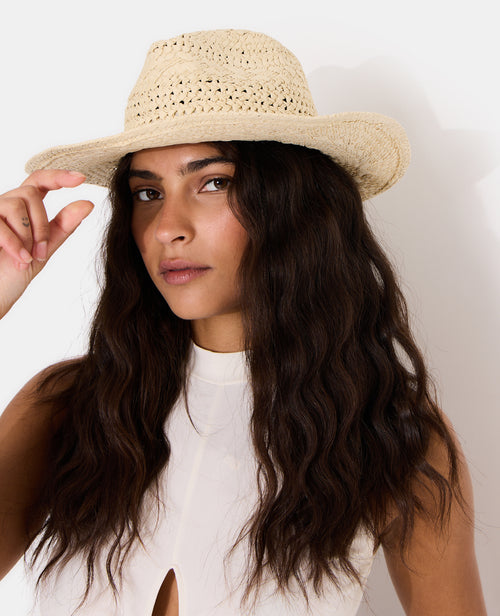 Chapeau de paille avec perles et coquillages - PIMKIE - 1