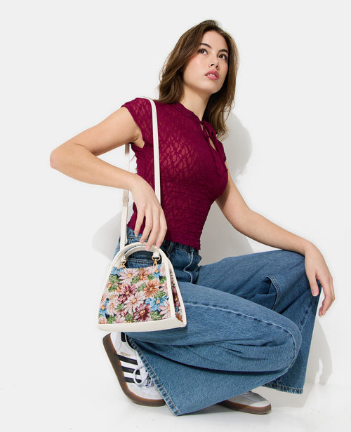 Sac en tissu jacquard motif fleurs - PIMKIE - 2