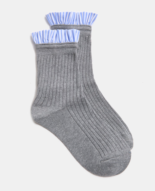 Paire de chaussettes avec froufrous rayés - PIMKIE - 1