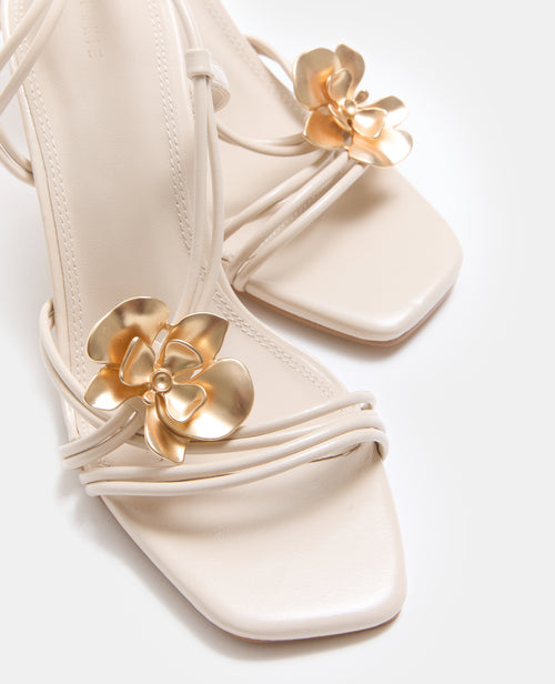 Paire de sandales à talon avec fleur métal - PIMKIE - 4