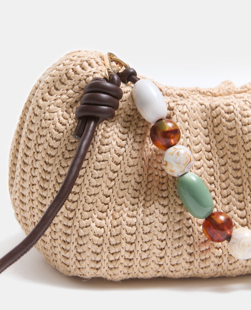 Sac en raphia avec poignée perles et bandoulière - PIMKIE - 2