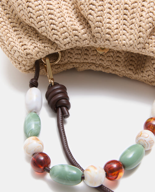 Sac en raphia avec poignée perles et bandoulière - PIMKIE - 3