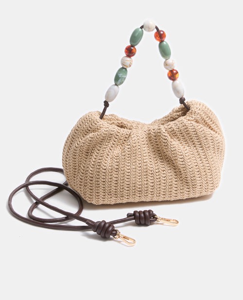 Sac en raphia avec poignée perles et bandoulière - PIMKIE - 4