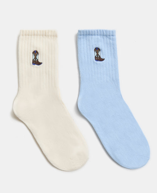 Lot de 2 paires de chaussettes avec santiags - PIMKIE - 1