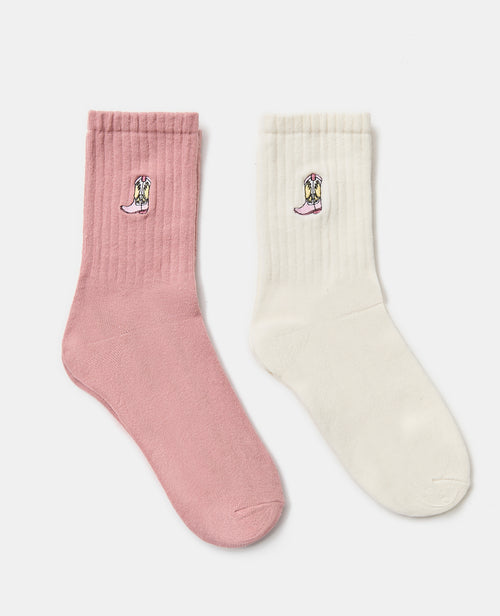 Lot de 2 paires de chaussettes avec santiags - PIMKIE - 1
