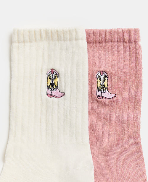 Lot de 2 paires de chaussettes avec santiags - PIMKIE - 2