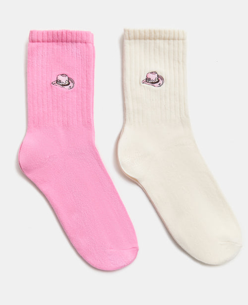 Lot de 2 paires de chaussettes avec chapeau cowboy - PIMKIE - 1