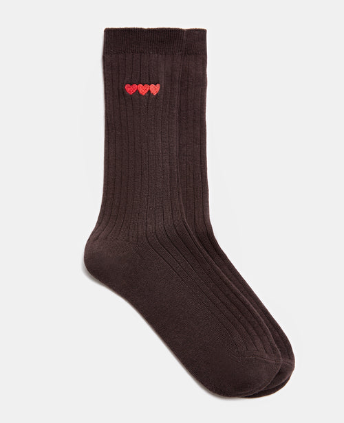 Paire de chaussettes avec broderie cœurs - PIMKIE - 1