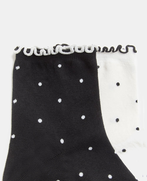 Lot de 2 paires de chaussettes à pois avec froufous - PIMKIE - 2