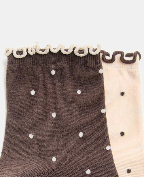 Lot de 2 paires de chaussettes à pois avec froufous - PIMKIE - 2