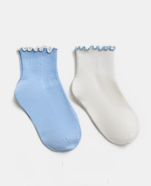 Lot de 2 paires de chaussettes avec froufrous - PIMKIE - 1