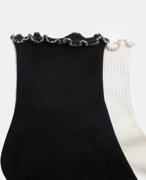 Lot de 2 paires de chaussettes avec froufrous lurex - PIMKIE - 2
