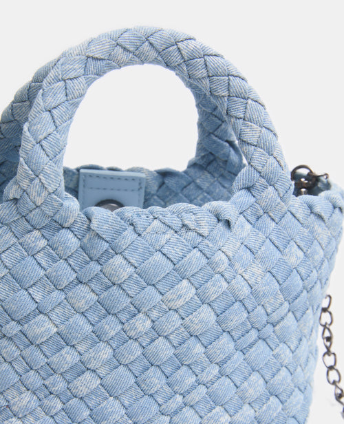 Mini-sac en jean tressé avec poignées et chaîne - PIMKIE - 3