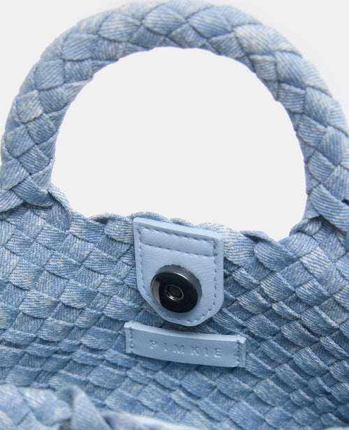 Mini-sac en jean tressé avec poignées et chaîne - PIMKIE - 4