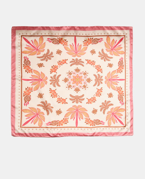 Grand foulard satin avec fleurs et palmiers - PIMKIE - 3