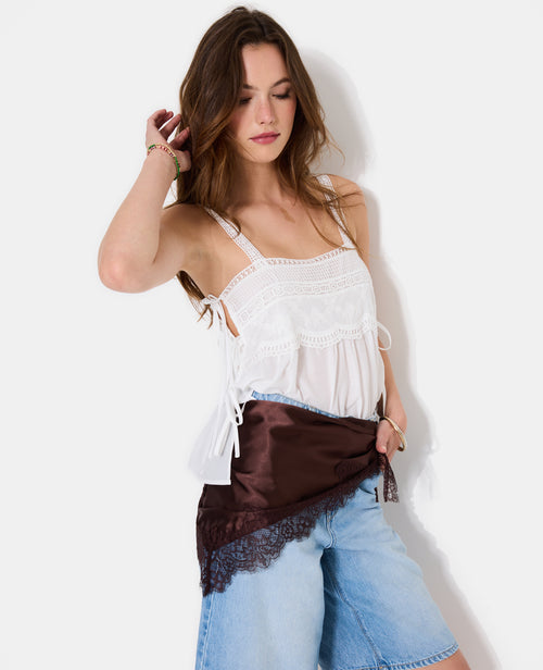 Foulard tête ou taille en satin et dentelle - PIMKIE - 1