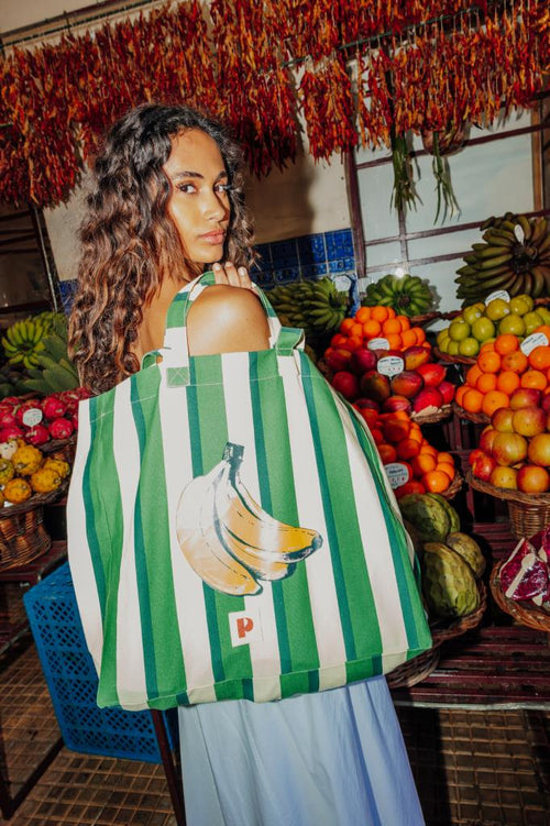 Grand totebag rayé avec bananes - PIMKIE - 1