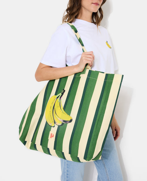 Grand totebag rayé avec bananes - PIMKIE - 2