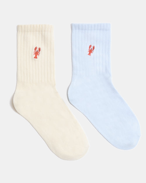 Lot de 2 paires de chaussettes avec homard brodé - PIMKIE - 1