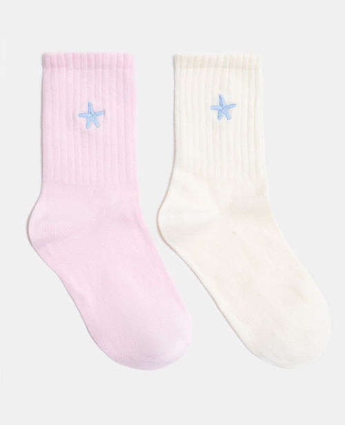 Lot de 2 paires de chaussettes avec étoile brodée - PIMKIE - 1