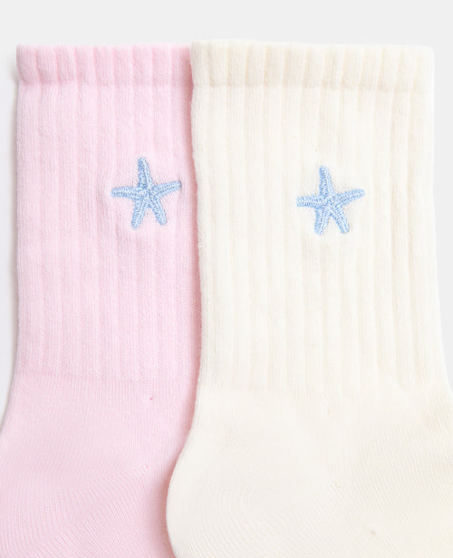 Lot de 2 paires de chaussettes avec étoile brodée - PIMKIE - 2