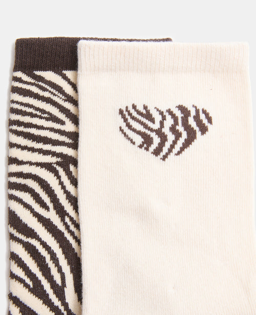 Lot de 2 paires de chaussettes zèbre - PIMKIE - 2