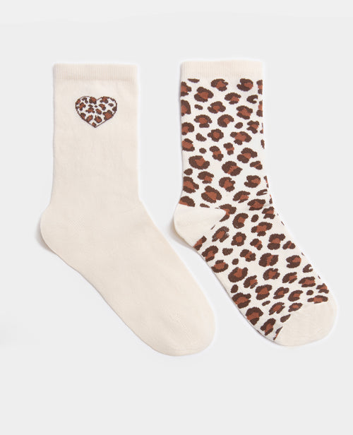 Lot de 2 paires de chaussettes léopard - PIMKIE - 1