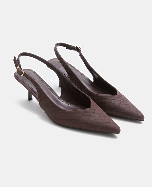 Escarpins effet tressé bouts pointus talons ouverts - PIMKIE - 2