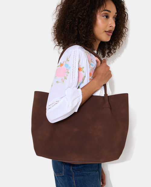 Grand sac porté épaule en suédine - PIMKIE - 2