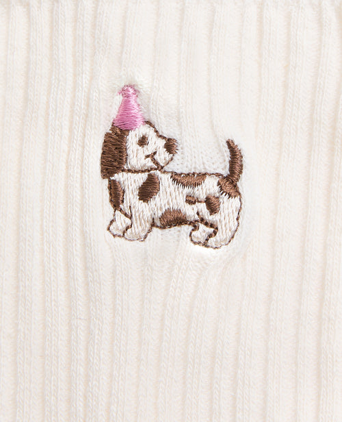 Paire de chaussettes avec chien brodé et dentelle - PIMKIE - 3