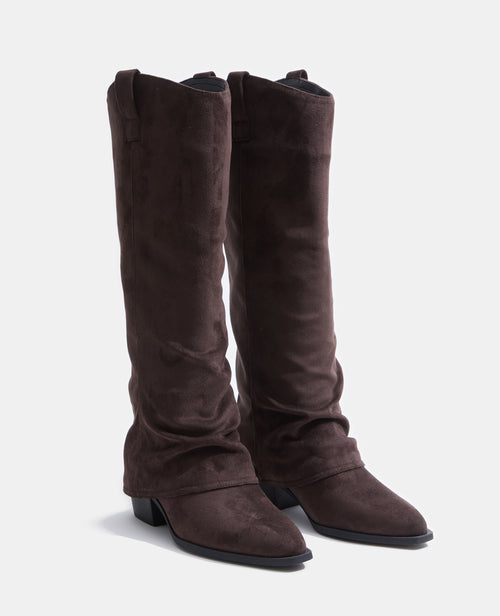 Bottes hautes suédine avec revers et bouts pointus - PIMKIE - 2