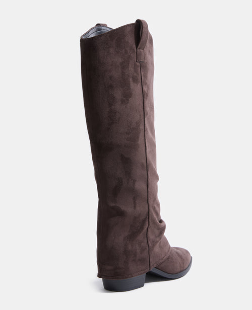 Bottes hautes suédine avec revers et bouts pointus - PIMKIE - 3