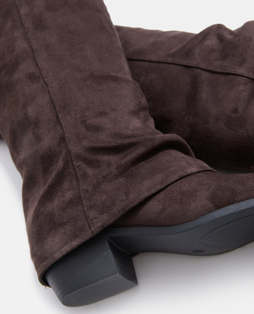 Bottes hautes suédine avec revers et bouts pointus - PIMKIE - 4