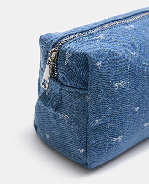 Trousse de toilette en jean avec cœurs et nœuds - PIMKIE - 2