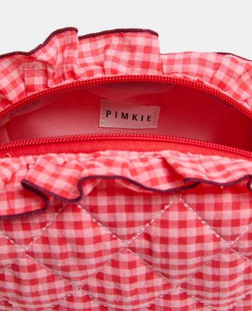 Trousse en tissu matelassé vichy avec volants - PIMKIE - 3