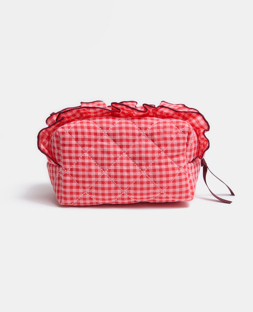 Trousse en tissu matelassé vichy avec volants - PIMKIE - 4