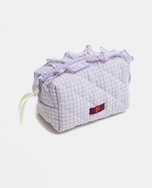 Trousse en tissu matelassé vichy avec volants - PIMKIE - 1