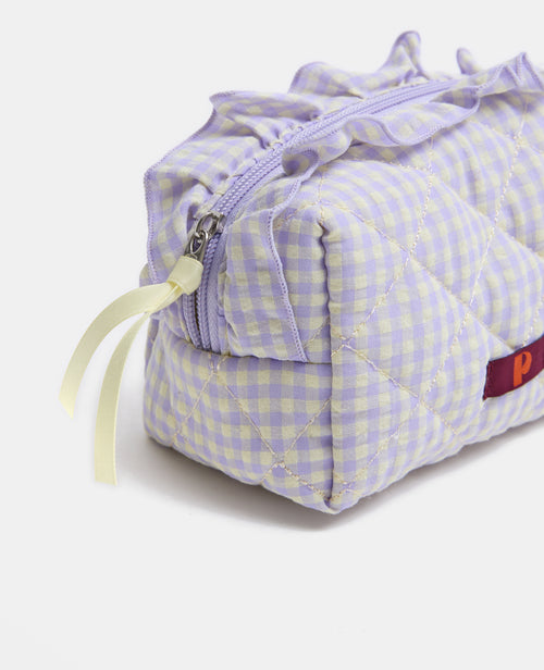 Trousse en tissu matelassé vichy avec volants - PIMKIE - 2