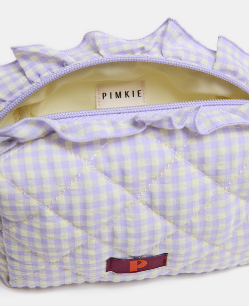 Trousse en tissu matelassé vichy avec volants - PIMKIE - 3