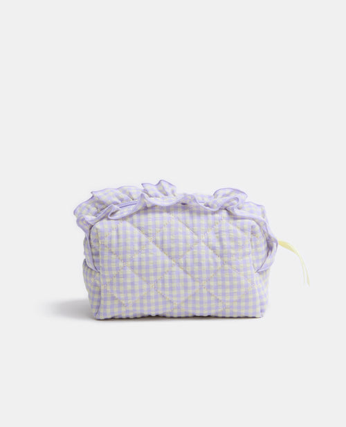 Trousse en tissu matelassé vichy avec volants - PIMKIE - 4