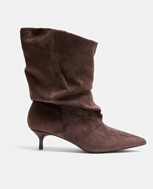 Boots en suédine petits talons tige ample - PIMKIE - 1