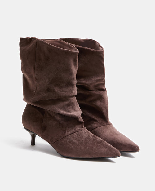 Boots en suédine petits talons tige ample - PIMKIE - 2