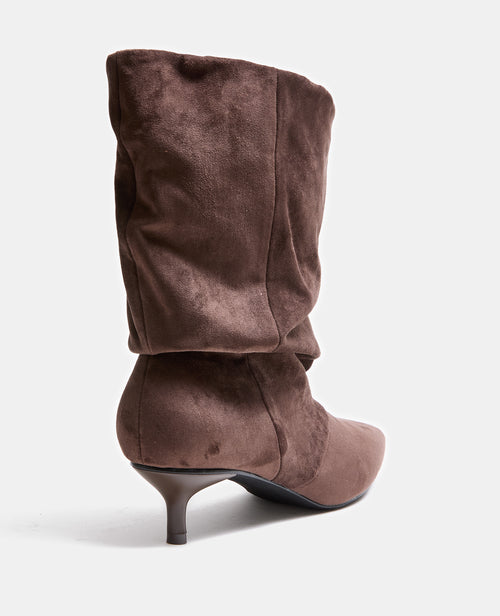 Boots en suédine petits talons tige ample - PIMKIE - 3