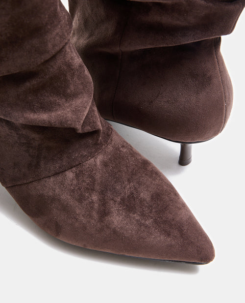 Boots en suédine petits talons tige ample - PIMKIE - 4