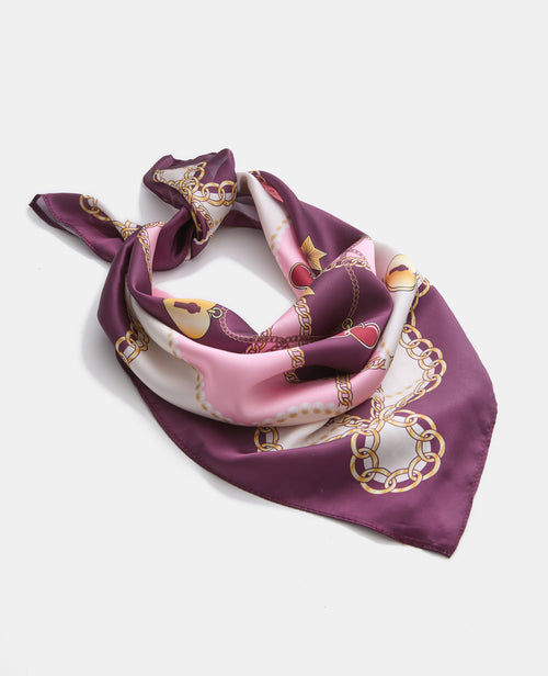 Foulard en satin motif chaînes et charms - PIMKIE - 1